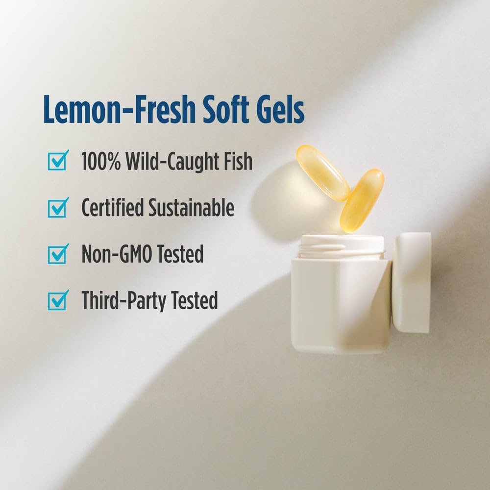 Nordic Naturals Ultimate Omega-D3, Lemon Flavor - 60 Soft Gels - 1280 mg Omega-3 + 1000 IU Vitamin D3 - EPA & DHA - Promotes Brain, Heart, & Immune Health - 30 Servings