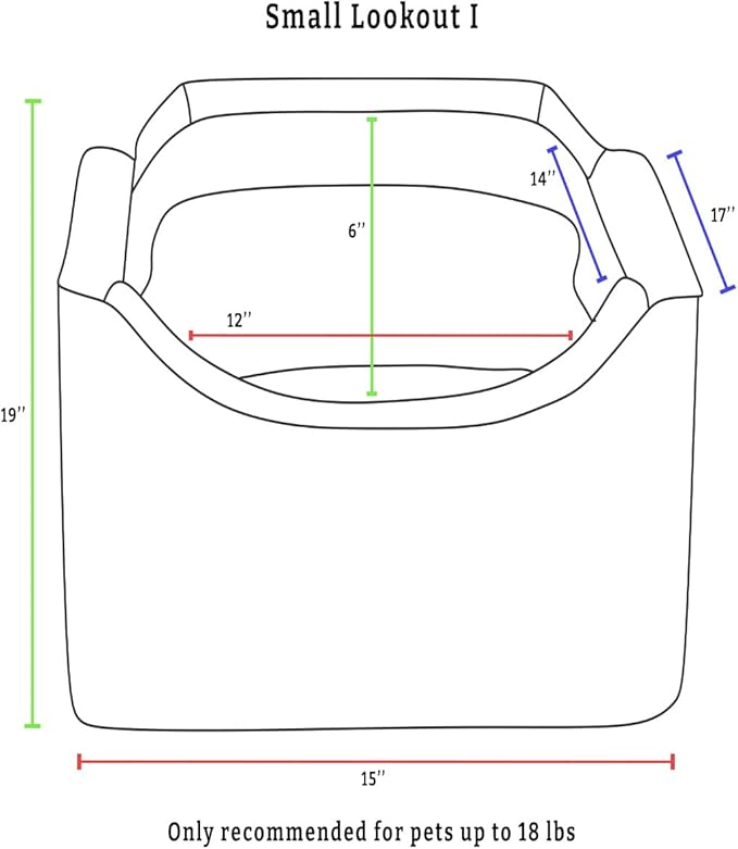 Snoozer Dog Car Seat: Lookout I Dog Booster Car Seat for Dogs Small 5-15 lbs, Size: Small, Fabric: Palmer Indigo, Pet Booster to Alleviate Motion Sickness for Dogs, Removable Machine Washable Cover