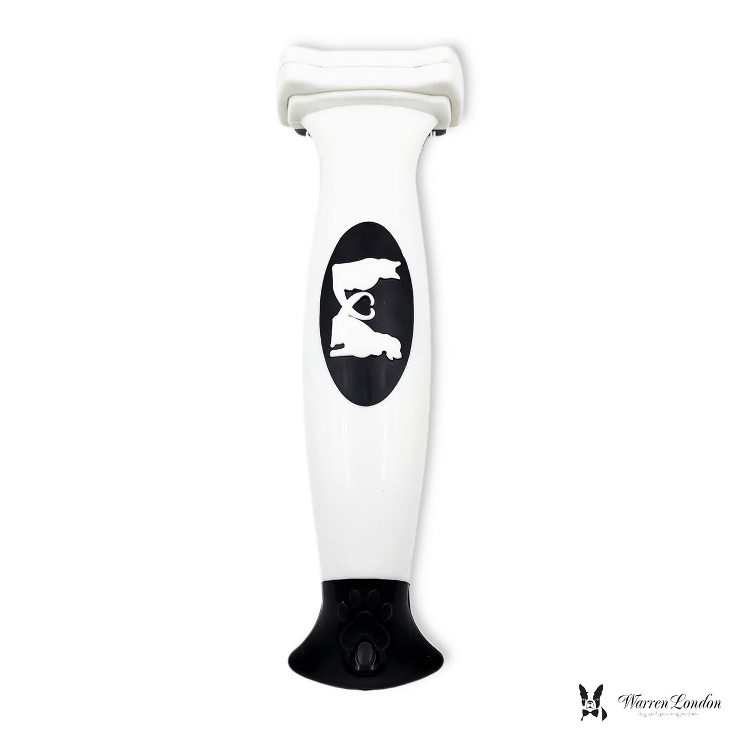 Warren London Deshedding Brush for Dogs – Small Long-Hair | Stainless-Steel Undercoat Rake Reduces Shedding Up to 95% | Gentle Skin-Safe Comb, Quick-Clean Release, Non-Slip Ergonomic Grip