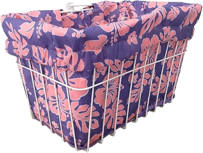 Cruiser Candy Bike Basket Liner Waterproof, Universal Fit for Most Bike Baskets, Stylish 2in1Tote, Bike Basket Cover, EBiKE Front Wire Or Wicker Bike Baskets Fits Up to 15x12x10