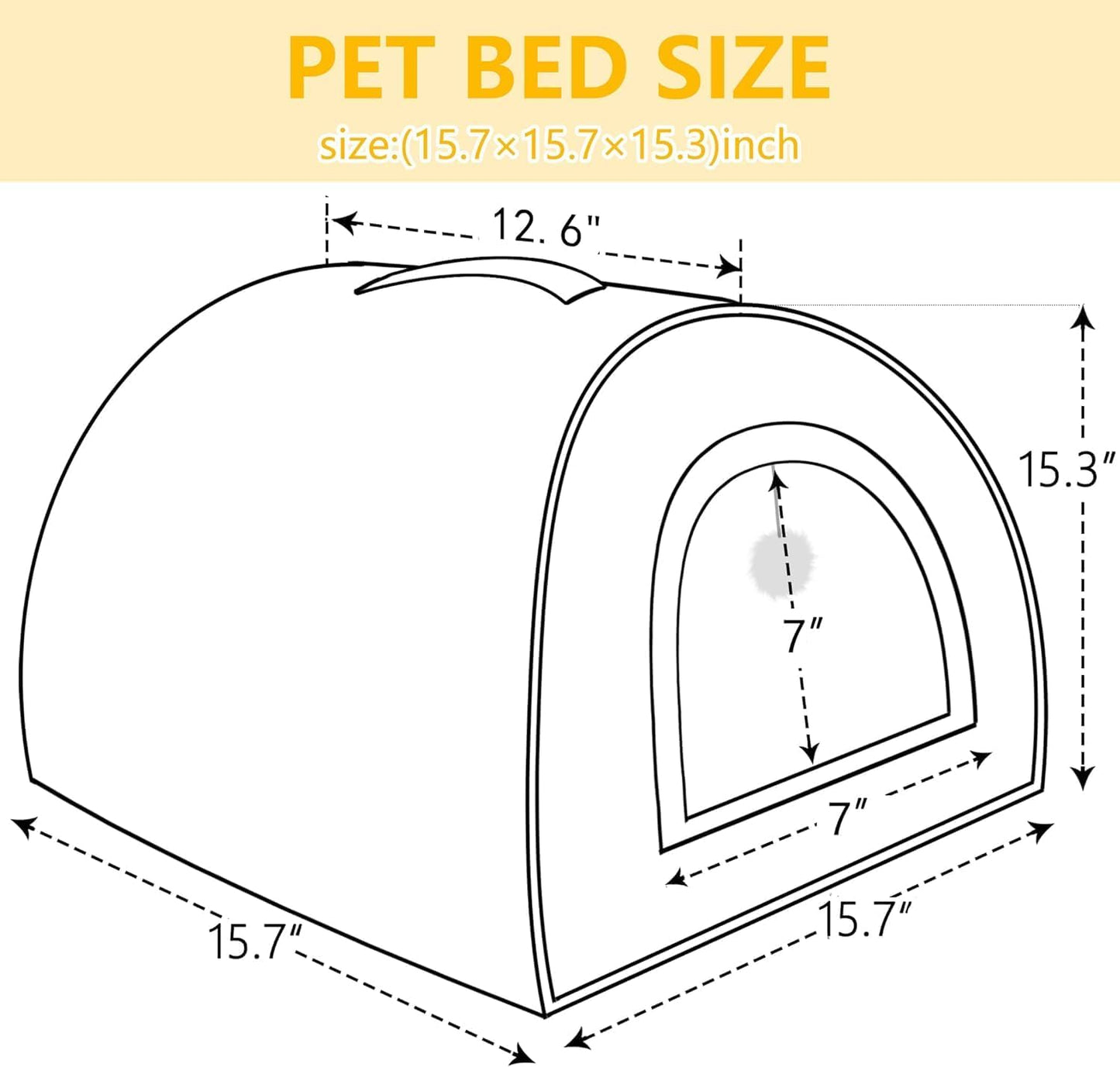 Cat Bed for Indoor Cats,Foldable cat cave,Anti-Slip & Water-Resistant Bottom,cat Houses for Indoor Cats or Small Dogs, Kitten Tent, Rabbit Bed (Dark Grey, L:(17.5"×16.9"×15.9"))