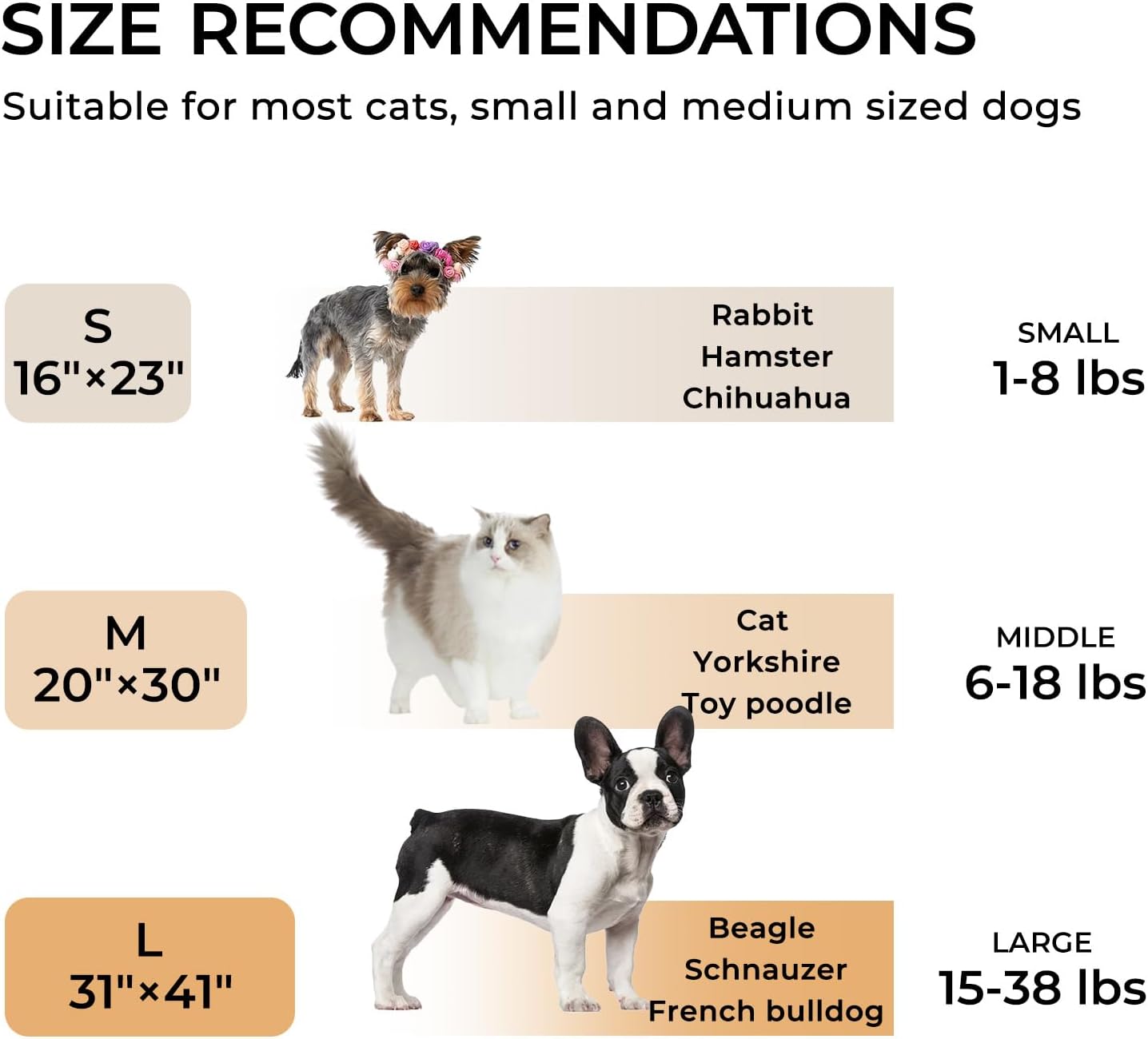 1 Pack 3 Calming Blankets Fluffy Premium Fleece Pet Blanket Soft Sherpa Throw for Dog Puppy Cat Black Small (23”x16'')