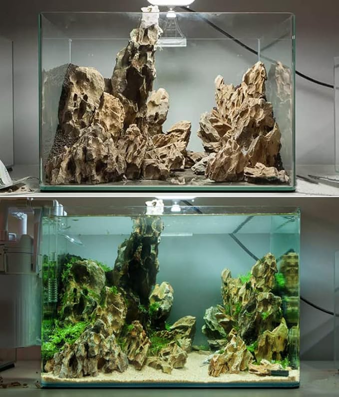 Natural Dragon Rock Carefully Selected Mixed Sizes, Decorative Aquarium Rocks, Aquarium Stones for Fish Tank (10lb-Extra Large)