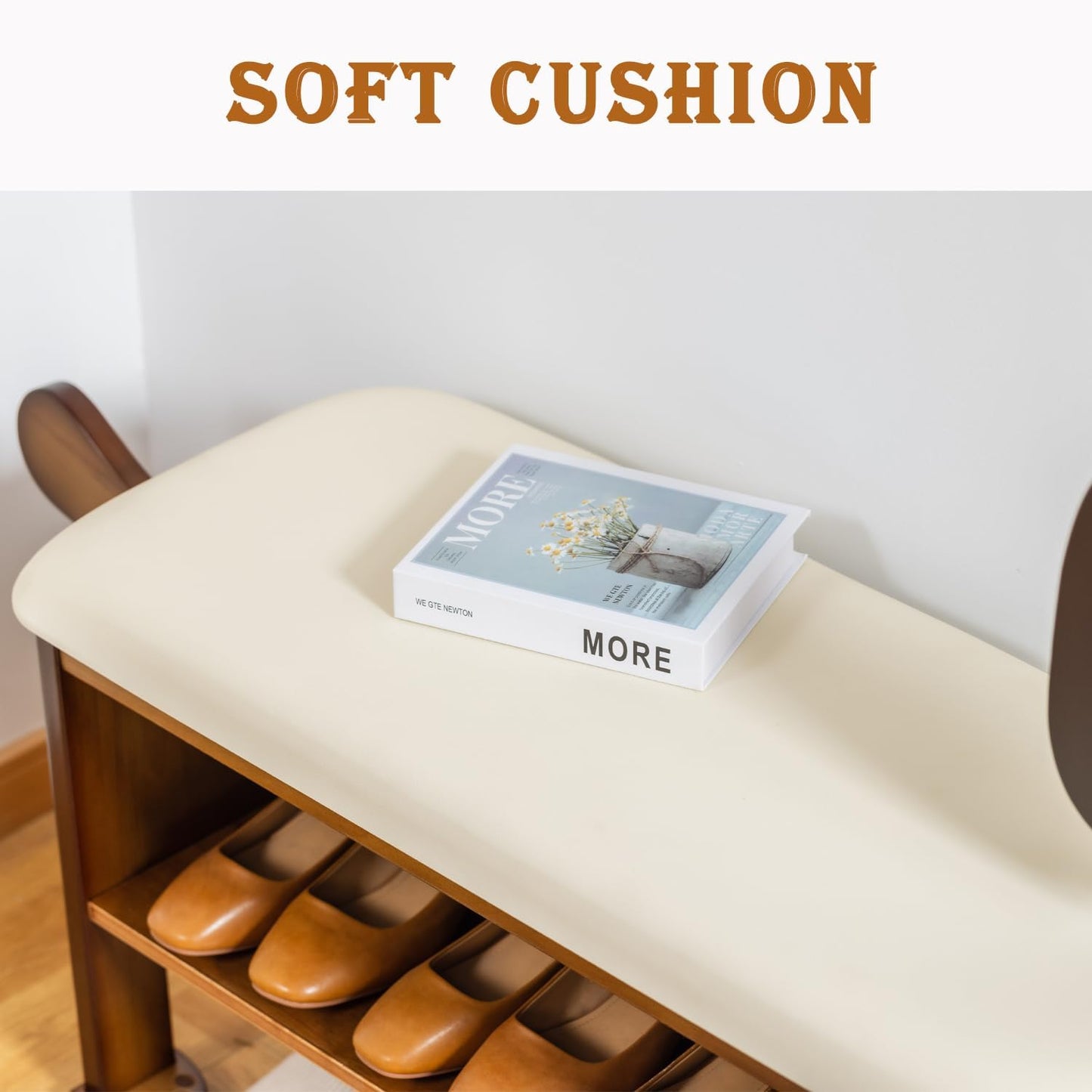 latifolia Puppy Shoe Bench, 2-Tier Solid Wood Entryway Organizer, Cute Pet-Shaped Shoe Bench for Hallway & Living Room(19.68 inch)