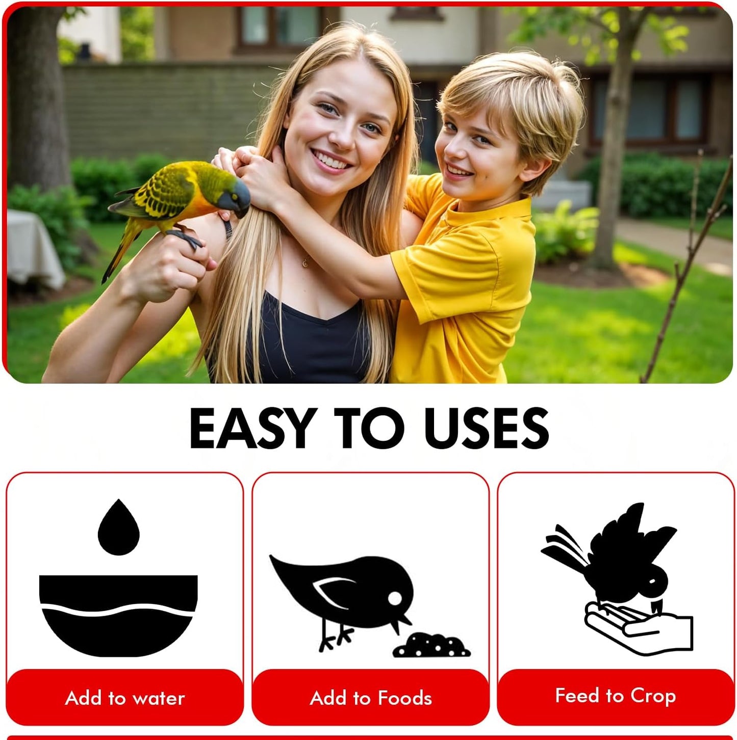 Morning Bird Calcium Plus Liquid Supplement for Birds - Liquid Calcium Formula with Magnesium and Vitamin D3 Calcium Supplement for All Birds – 32 Fl Oz