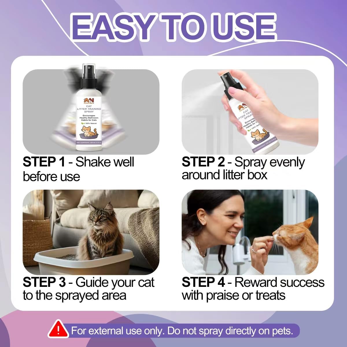 Cat Litter Training Spray – 150ml Natural Attractant for Cats & Kittens – Helps Guide Proper Litter Box Use – Indoor Toilet Training Aid