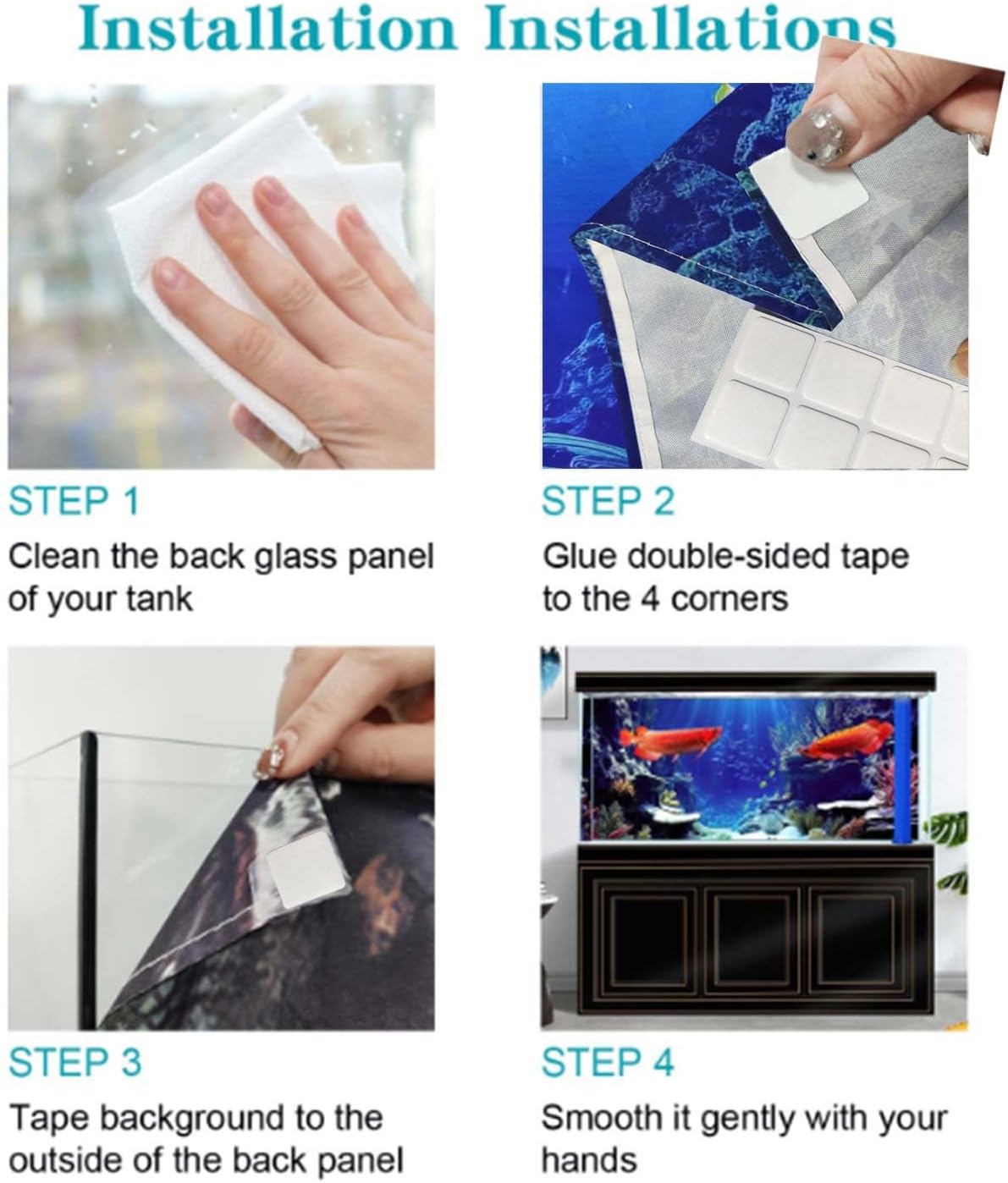 30X18IN Blacklight Octopus Sea Monster HD 3D Black Light Aquarium Background UV Reactive Background Terrarium Background with 10 EVA Double-Sided Tape