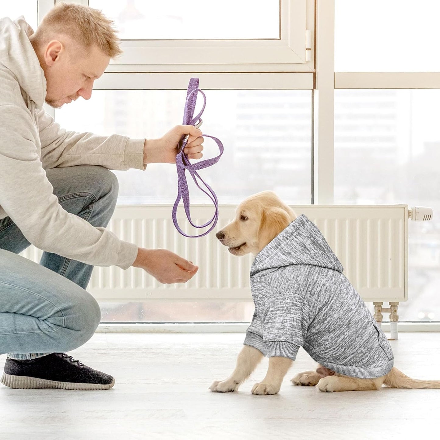 Dog Sweaters for Small Dogs Dog Hoodie Fleece Dog Sweater Soft Dog Clothes Sweatshirt with Pocket Dog Hoodie for Small Dogs Puppy Sweater(Grey&XS)