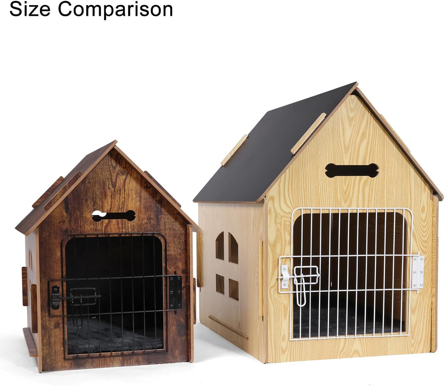 Dog House Indoor for Small Dogs or Cats, Cozy Wooden Design, Small Indoor Bed House, with Air Vents and Elevated Floor Warm Dog Cave (Large Pink)