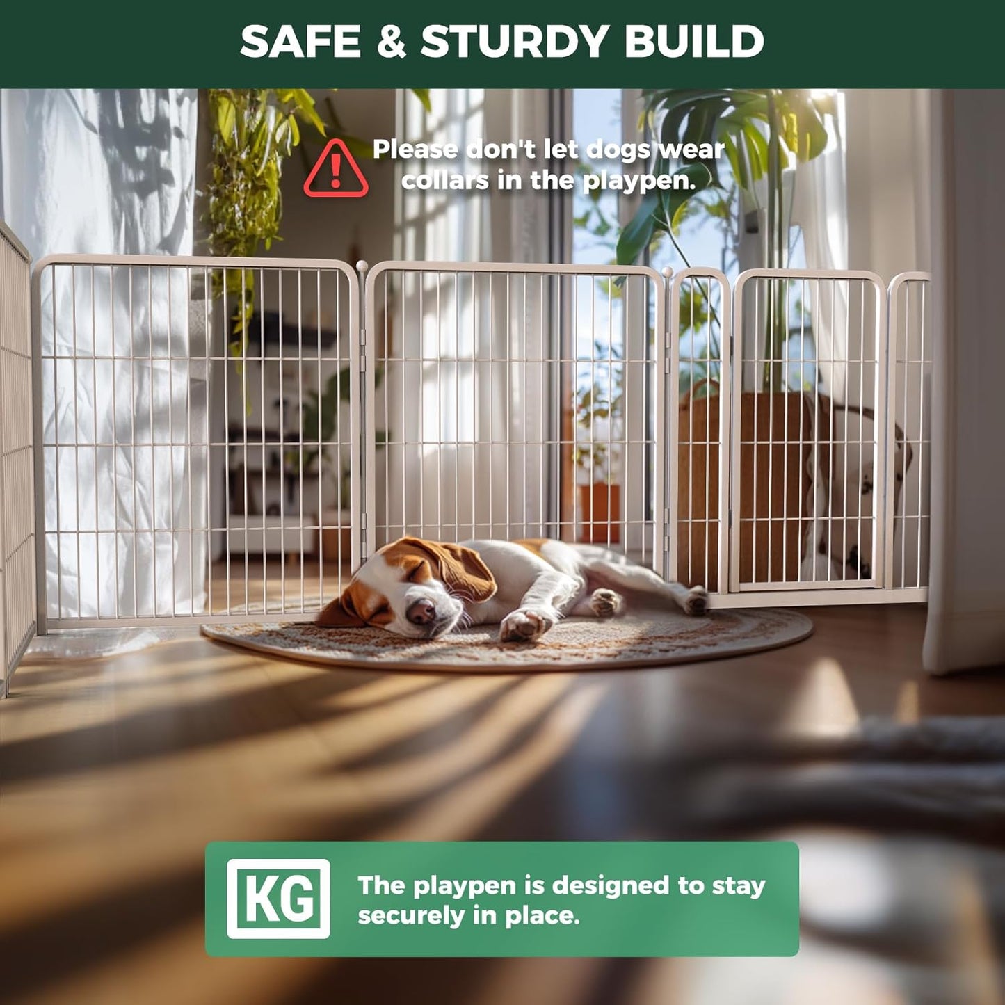 FXW Homeplus Unleashed Indoor Dog Playpen - Stress-Free and Safe Play, Heavy Duty 32 Inch 12 Wire Panels Dog Pen for Small and Medium Dogs, White│Patented