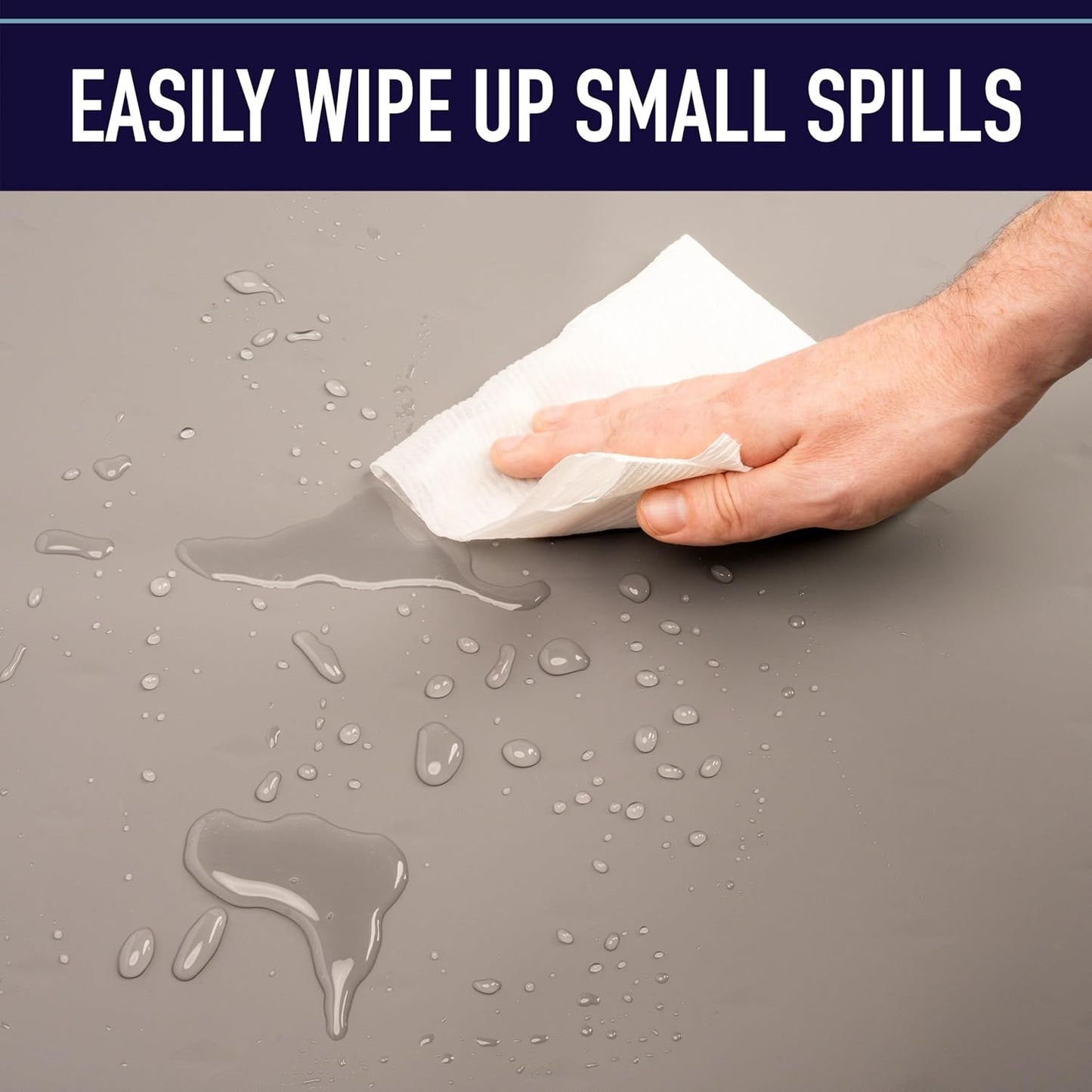 Leash Boss Silicone Pet Feeding Mat with Raised Edge - 20 x 13 Inch Grey - Waterproof Non-Slip Dog Bowl & Water Tray - Spill Containment Lip for Dogs & Cats