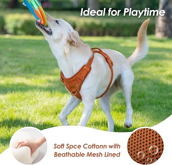 No Pull Dog Harness, Puppy Vest with Front Clip for Small Medium Large Sized Dog(Carmel Brown,S)