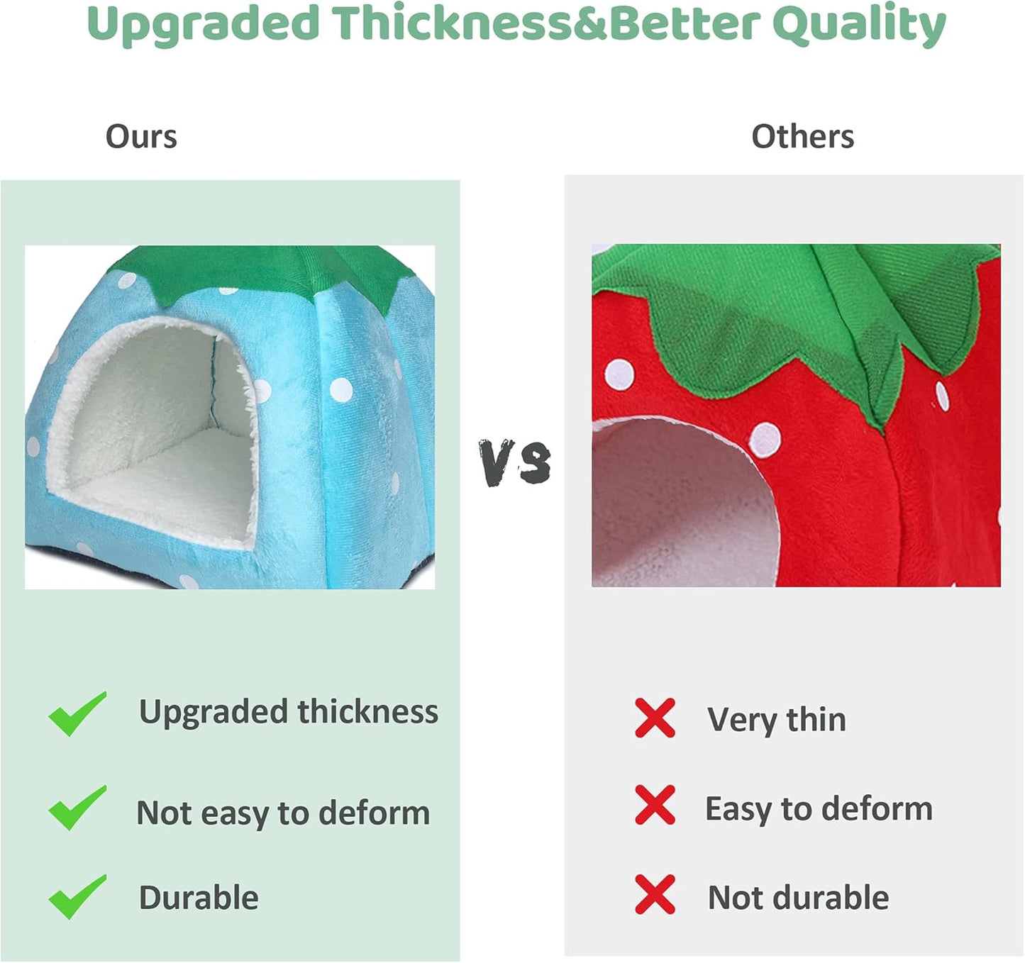 Guinea Pig Hideout Bed Rabbit House Cave Accessories Cozy Hide-Out for Bunny Hedgehog Ferret Chinchilla&Other Small Animals