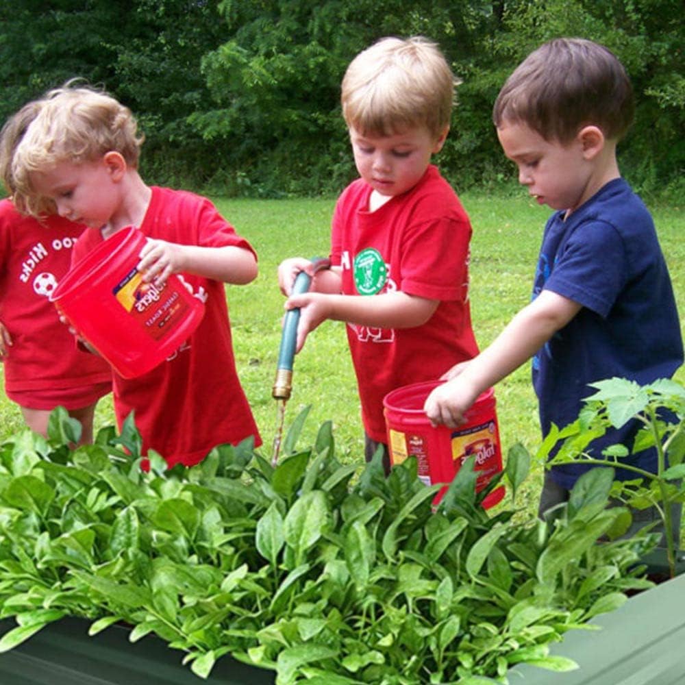 4x4x1ft Metal Raised Garden Bed Kit,Galvanized Garden Bed Box for Vegetables, Flowers, Herbs, and Succulents,120 Gallon Capacity - Green