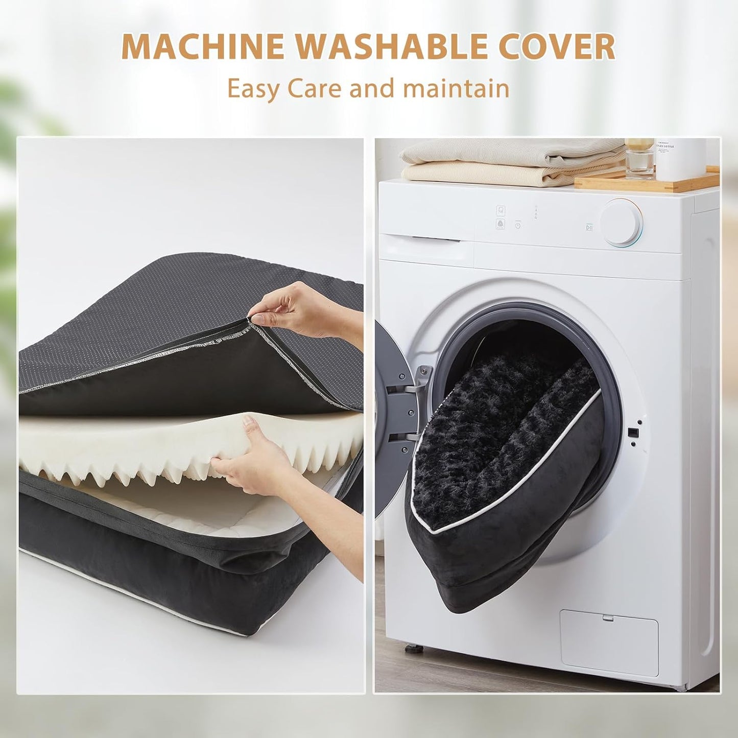 BFPETHOME Orthopedic Dog Beds for Large Dogs-Waterproof Sofa Pet Bed with Removable Washable Cover, Big Dog Bed with Waterproof Lining and Nonskid Bottom,Pet Bed for Large Dogs