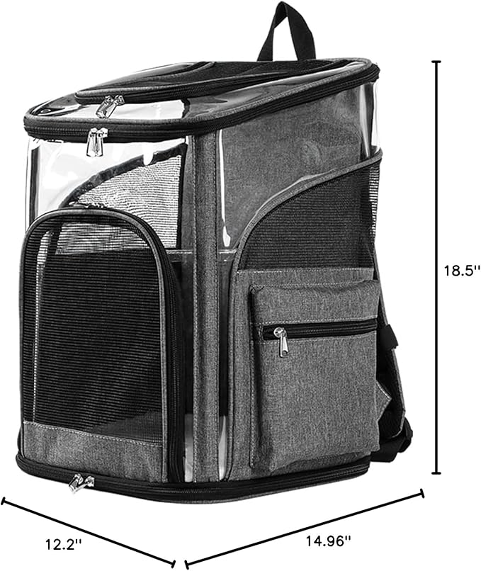 Cat Carrier Backpack for Small Medium Cats Dogs Backpack Puppies up to 26 Lbs, Excellent Visibility and Airflow,Lightweight and Portable Travel Pet Carrier Bag Foldable Design