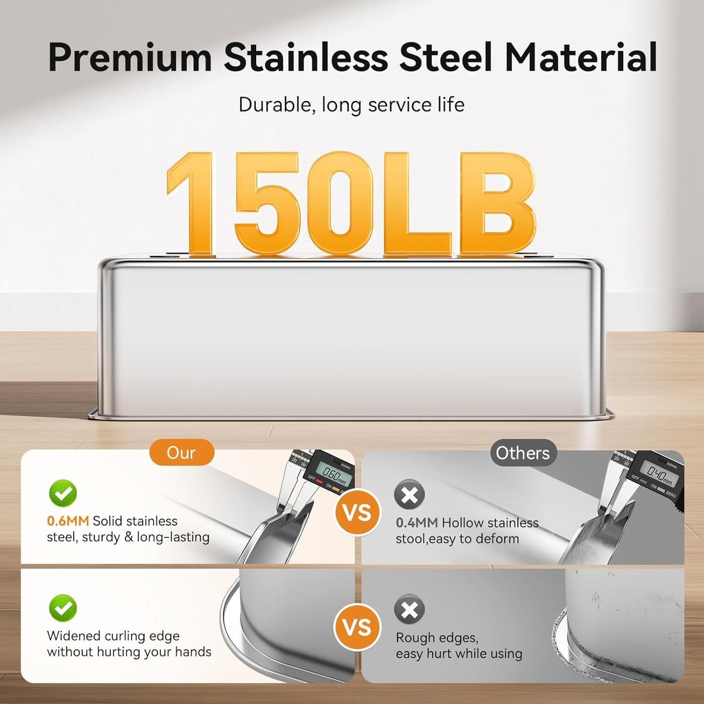 2 Pack Cat Pan Giant 28" Extra Large Stainless Steel Cat Litter Pan Metal Cat Litterbox for Big Cats and Multiple Cats, Anti-Leakage, Easy Cleaning