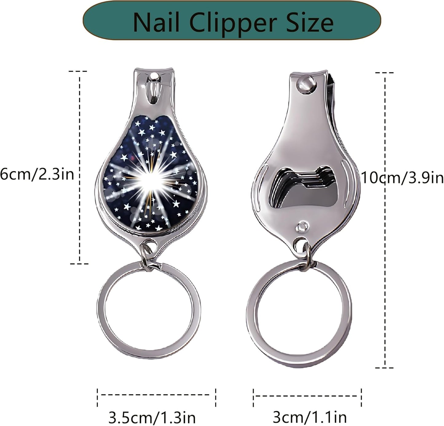 Nail Clippers with Key Chain Cute Stainless Steel Nail Cutter with File Professional Toenail Clipper for Men Multifunction Toenail Clipper 2 Pack Nique Cutter for Adult(White Light)