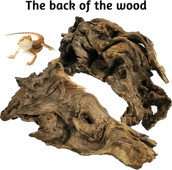 kathson Large Natural Aquarium Driftwood Reptiles Branches Terrarium Ornament Sinkable Wood Decor Trunk Fish Tank Log Habitat Decoration (13"-17")