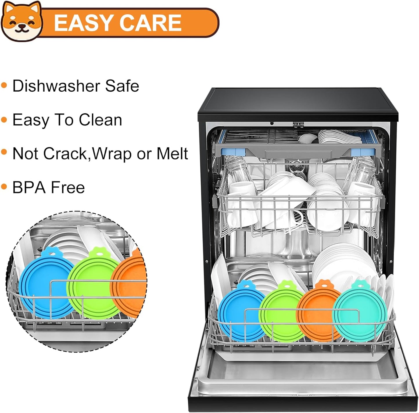 2 Pack Silicone Pet Food Can Lids, BPA Free, Universal Fit, Blue/Teal