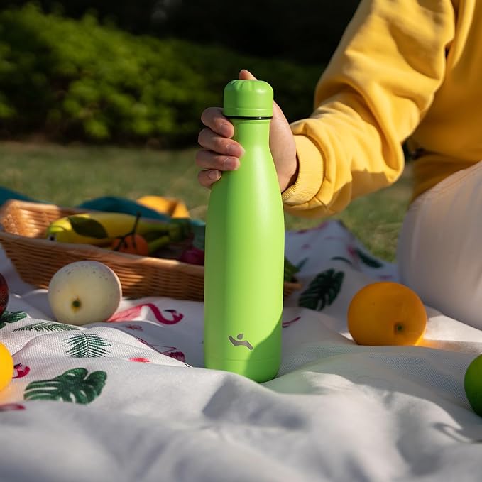 Insulated Water Bottles,25 oz Double Wall Stainless Steel Vacumm Metal Flask for Sports Travel,Green