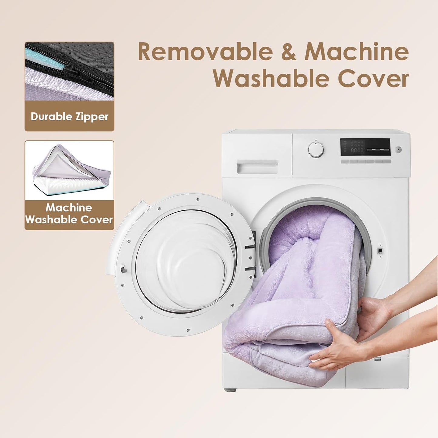 EHEYCIGA Memory Foam Dog Bed for Medium Size, Orthopedic Dog Sofa with Sides and Waterproof Liner, Washable Bolster Pet Couch with Removable Cover, 30x20x6.5 Inch, Purple