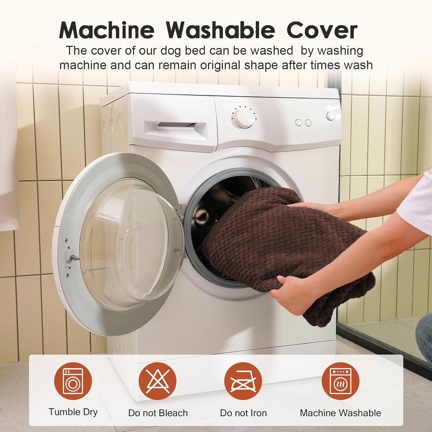 Orthopedic Dog Bed, 3 Inch Memory Foam Dog Beds for Small Dogs, Washable Removable Cover, Nonskid Bottom, Waterproof Pet Couch for Indoor, Outdoor or Car Use, 30x20 Inches S Brown Grey