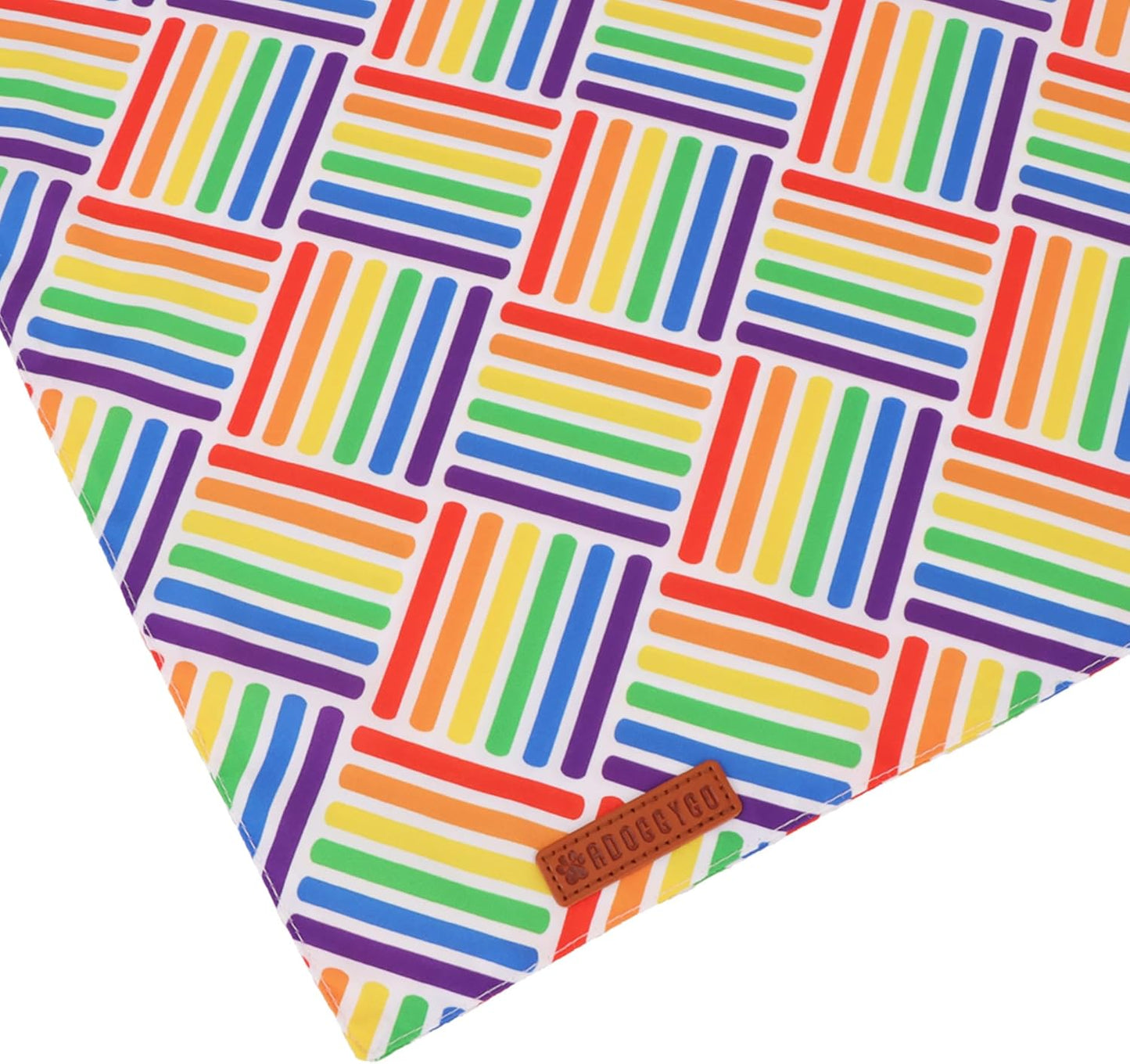 ADOGGYGO Rainbow Dog Bandana, Holiday Pet Scarf, Adjustable Fit Colorful Rainbow Bandanas for Medium Large Dogs Pets (Large)