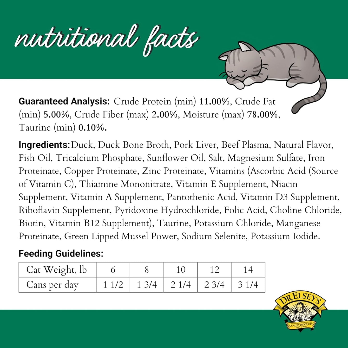 Dr. Elsey's cleanprotein Duck Recipe Wet Cat Food Case of 24, 2.75 oz Canned Food