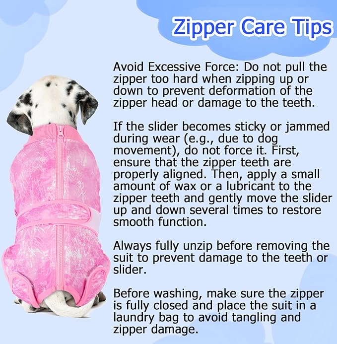 Lukovee Recovery Suit for Dogs, Zipper On Recovery Suit for Female Male Dog, Onesie Abdominal Wounds Cone E-Collar Alternative Prevent Licking Spay Recovery Suit