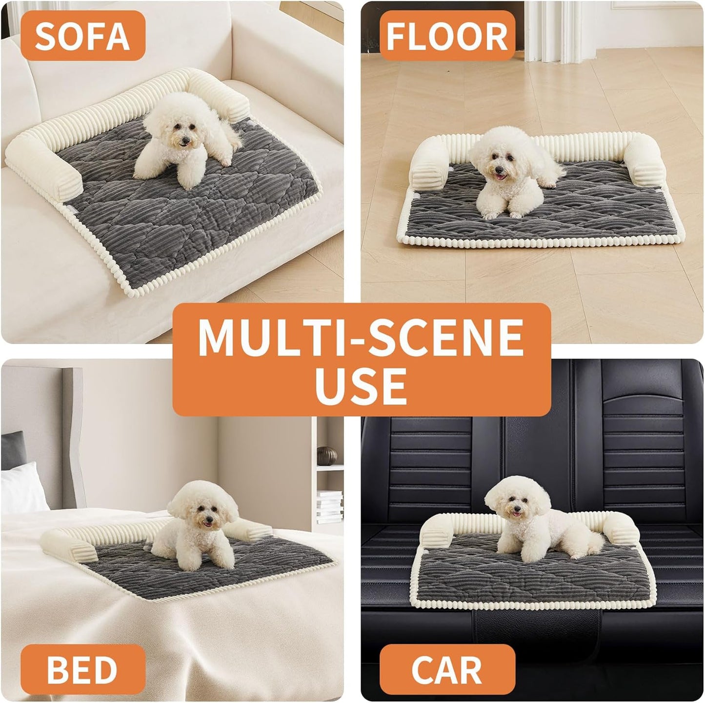 HAOMAIJIA Dog Couch Bed for Medium Dogs, Non Slip Pet Couch Covers for Sofa Thick Soft Washable Dog Couch Cover Protector All Seasons Universal Dogs and Cats Bed Mat (Grey, Medium)