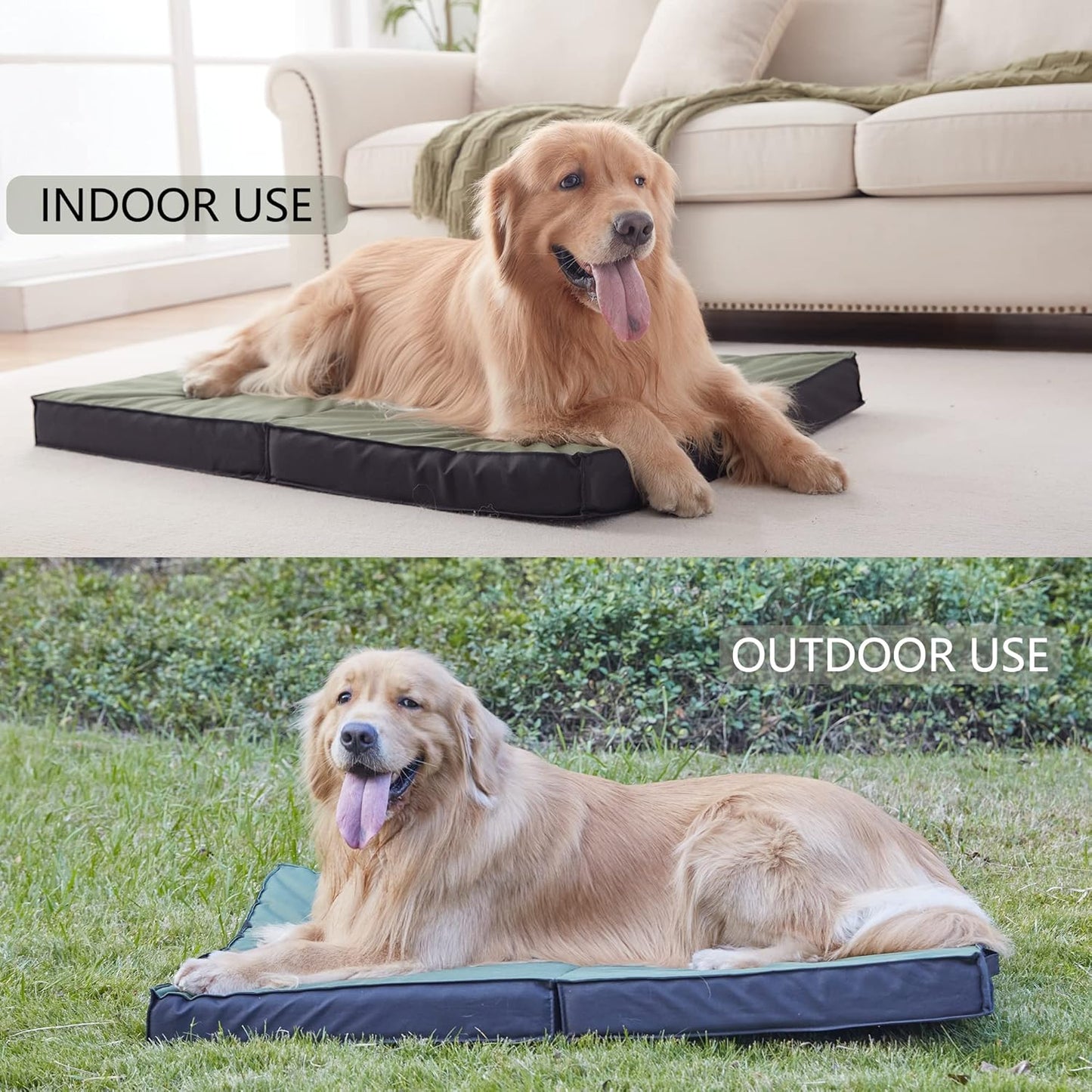 Outdoor Dog Bed for Large Dogs, Waterproof & Washable, Foldable & Orthopedic, 41" All-Weather