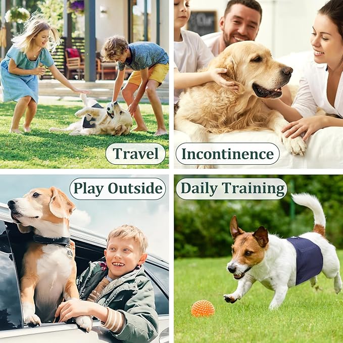 Reusable Dog Diapers Male, Premium Washable Belly Bands for Male Dogs, Pack of 5, High Absorbing Extra Large Male Dog Wraps for Doggie & Puppy in Incontinence or Excitable Urination and Training(XL)