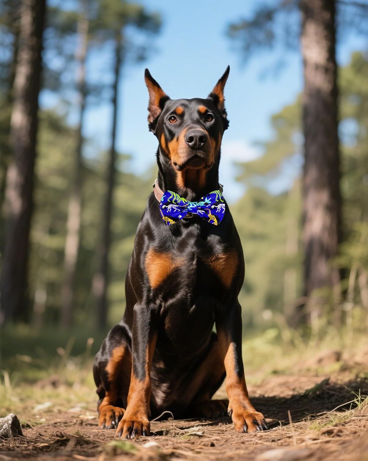 PET SHOW 10 Pack Dinosaur Big Dog Bow Ties for Large Medium Dogs Sliding Collar Attachment Bowties Bowknots Holiday Party Pet Grooming Accessories(Large)