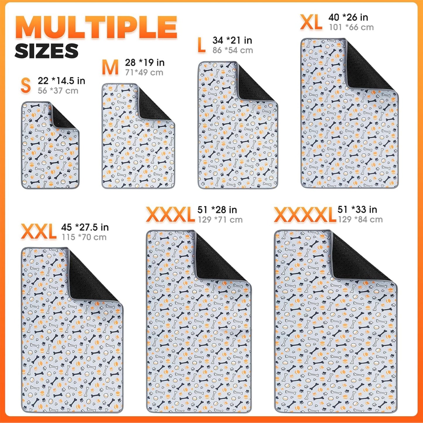 Hompet Washable Pee Pads for Dogs, 45"x27.5", 2-Pack Thick Heavy Absorbency Reusable Pee Pads Prevent Leakage Non-Slip, Pet Training Pads for Puppy Playpen, Crate, Potty, Floor, Bed, Sofa