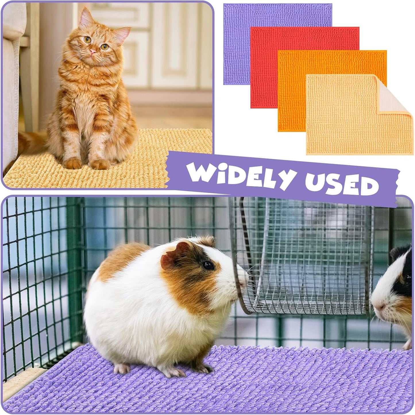 Barydat 8 Pcs Guinea Pig Cage Liner for Guinea Pig Cage Bedding Reusable Rabbit Mat Pad Washable Training Pad Animal Sleeping Bedding Mat