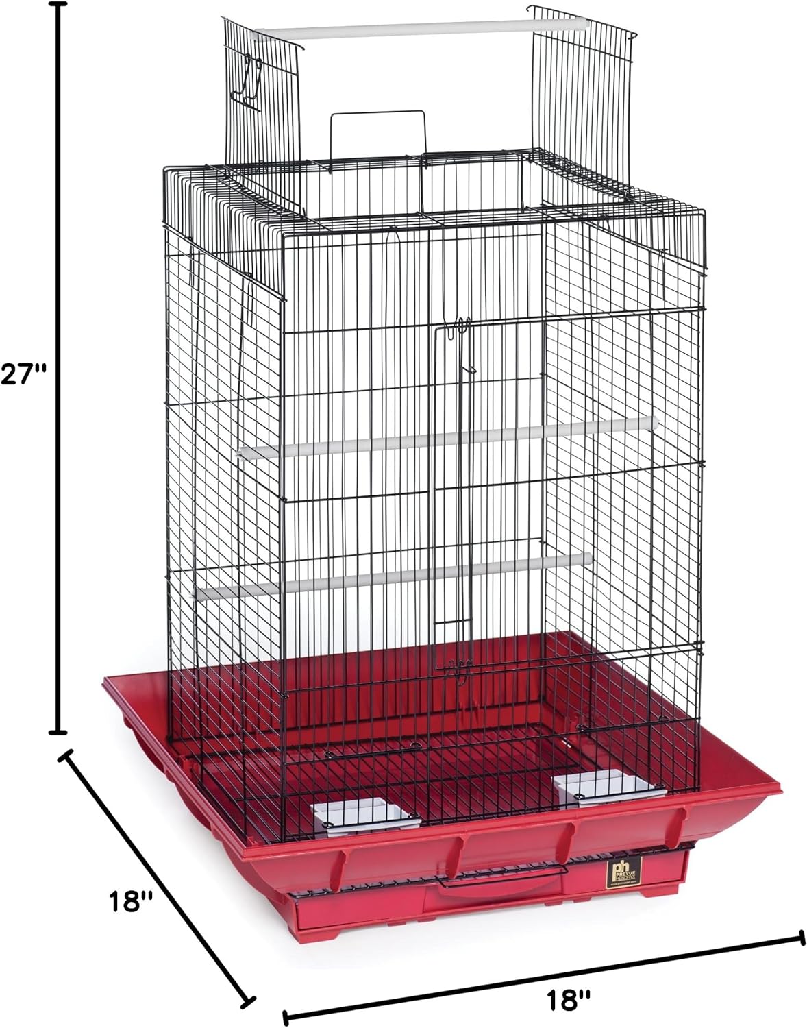 Prevue Hendryx SP851R/B Clean Life Play Top Cage, Red and Black