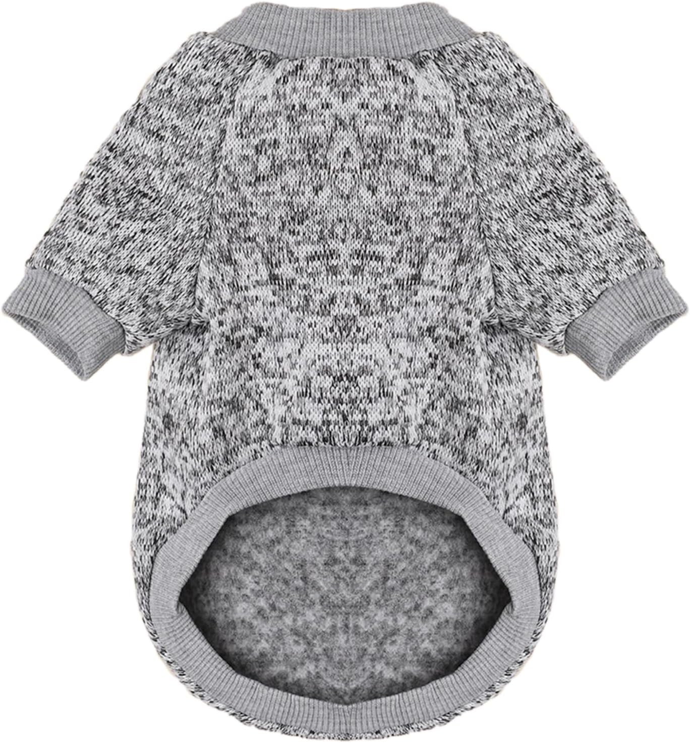 Jecikelon Dog Clothes Dogs Sweater Soft Puppies Clothing Winter Puppy Sweaters Warm Outfit for Dogs Small XXS XS Cat Apparel (X-Large, Grey)