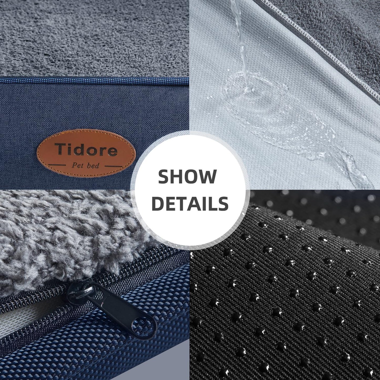 Orthopedic Dog Beds for Medium Dogs, Durable Egg Crate Foam Sofa Dog Bed wit Washable Removable Cover,Waterproof Lining,Pet Bed for Large Dogs (Peacock Blue, 39.4" L x 31.5" W x 7.4" Th)