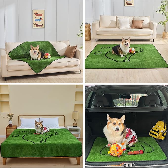 Qeils Reusable Puppy Pads, Washable Pee Pads for Dogs 2 Pack Durable Absorbent Leakproof Dog Training Pads for Home or Travel, Non-Slip Wee Wee Pads Potty Pads 48"x30"