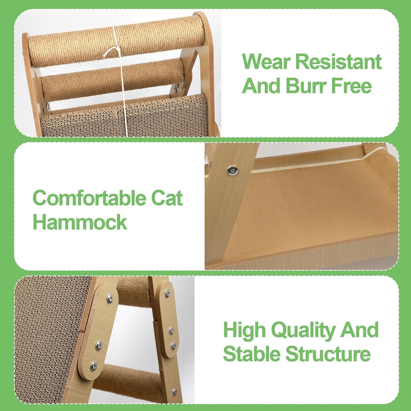 Cats Scratching Pads Cat Climbing Frame Multifunctional Kitten House Toys All-in-one Wooden Climbing Ladder Summer Kitty Litter Scratch-Resistant Corrugated Paper (with Wooden Cat Teaser)