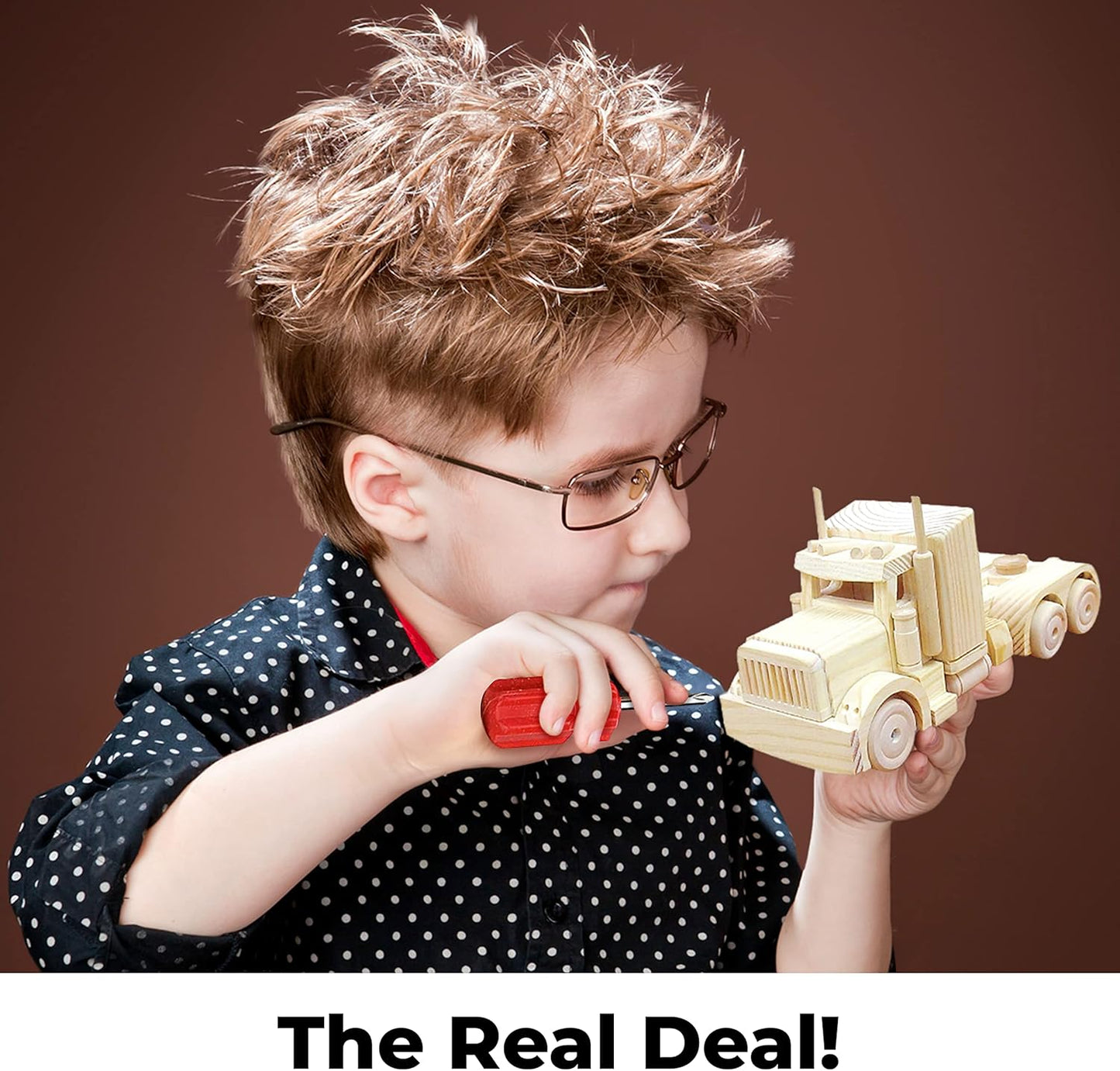 Kraftic Woodworking Building Kit for Kids and Adults, 3 Educational DIY Carpentry Construction Wood Model Kit Toy Projects for Boys and Girls - Build a Wooden Military Jet Race Car and Tractor Trailer