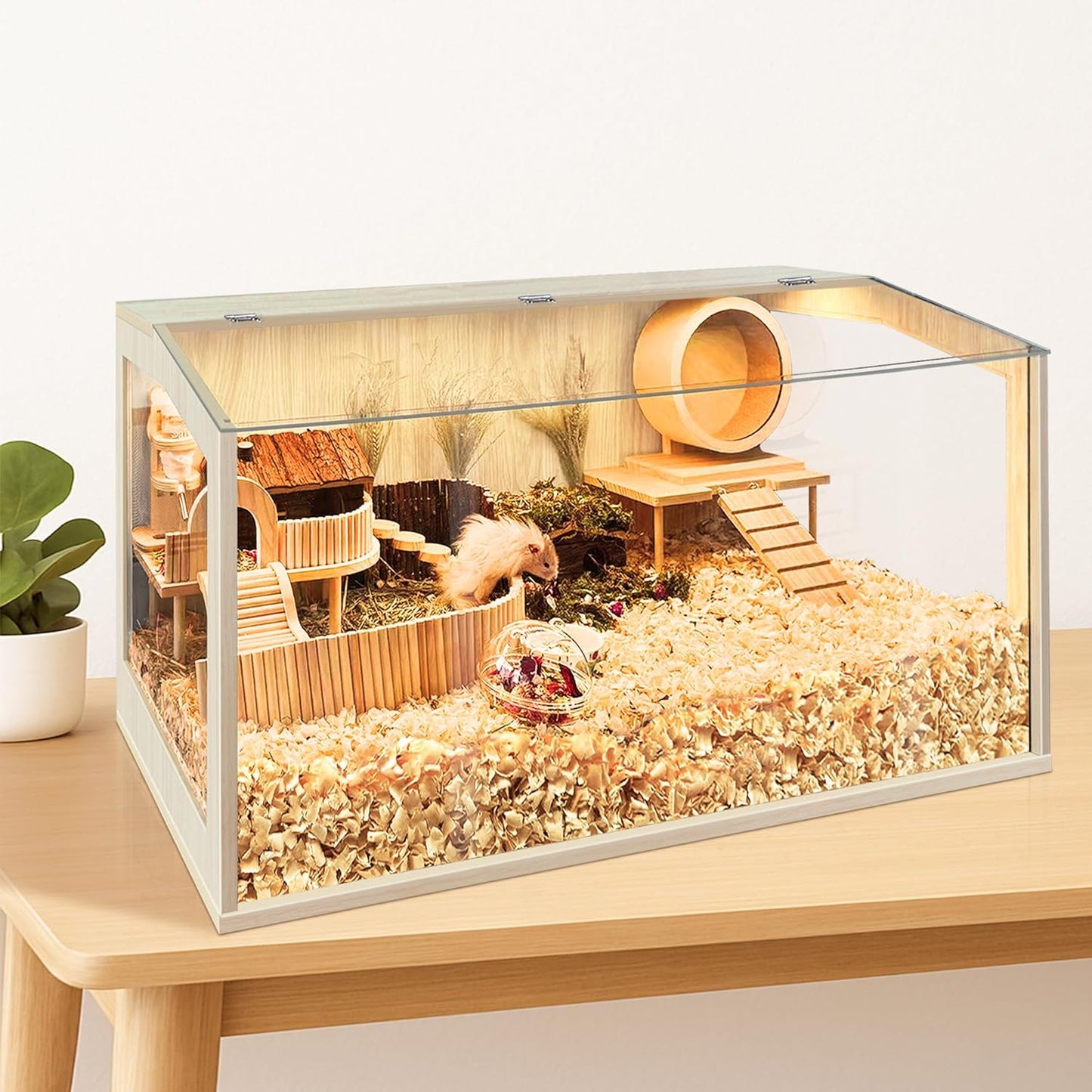 Prolee Hamster Cage Chewproof, Large Hamster Cage Guinea Pig Cages Openable Top with Acrylic Sheets Solid Built, 24"