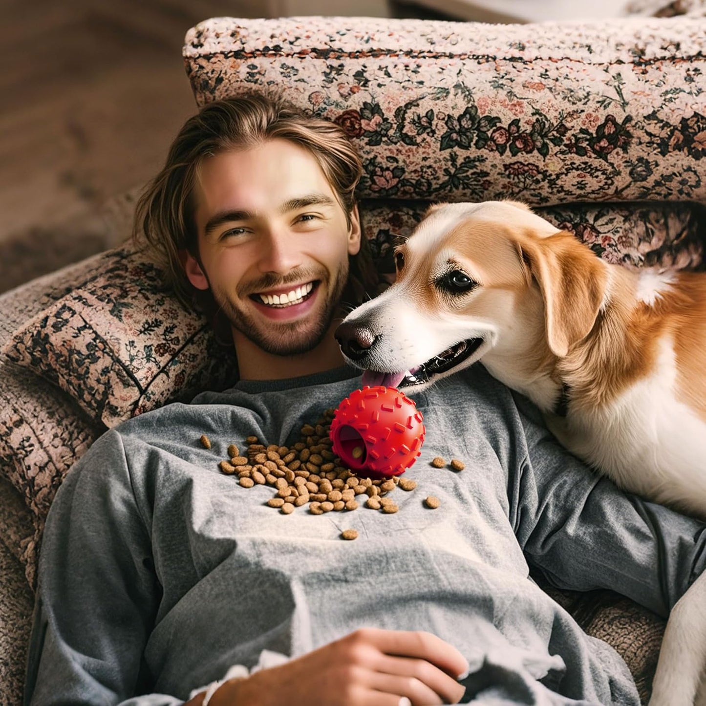 Treat Dispensing Dog Toys - Interactive Cognitive Dog Treat Toy,Puzzle Ball for Puppies & Small Dogs,Promotes Slow Eating, Reduces Stress,Perfect for Fetch,Chewing & Training