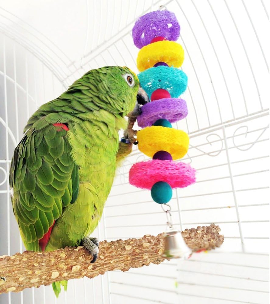 Colorful bird toys made from safe durable materials for playful enrichment by OpulentPaws