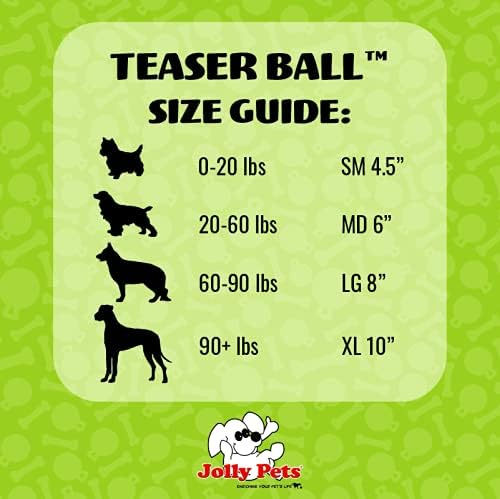 Jolly Pets Teaser Ball Dog Toy, Large/8 Inches, Blue, Model Number: 1508 BL