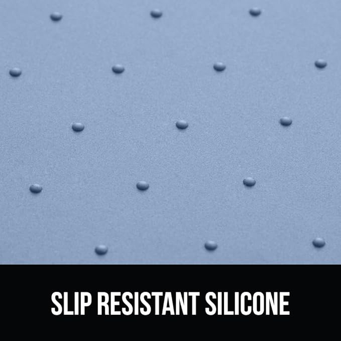 GORILLA GRIP 100% Waterproof Raised Edge BPA Free Silicone Pet Feeding Mat, Dog Cat Food Mats Contain Spills Protects Floors, Placemats for Cats and Dogs Water Bowl, Pets Accessories 16x10, Blue