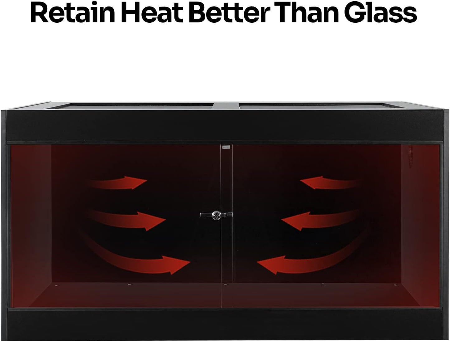 OIIBO 120 Gallon Reptile Terrarium, 48" x 24" x 24" Wooden Reptile Terrarium with Double Hinge Sliding Doors and Top Screen Ventilation Black Reptiles Habitat Lounge