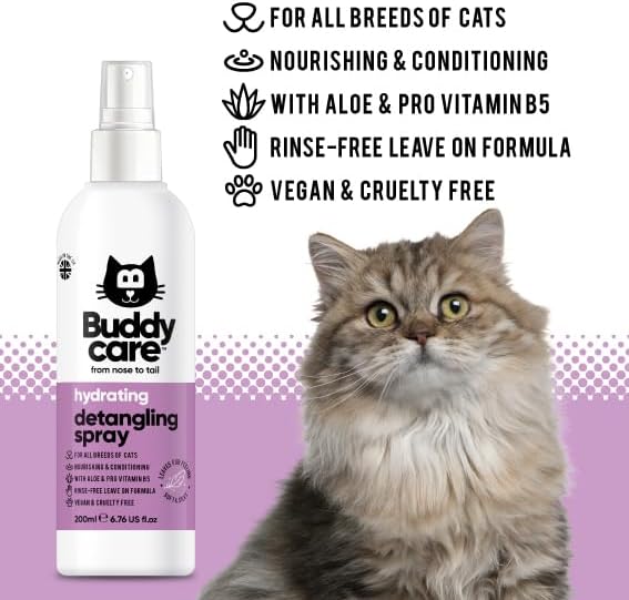 Detangling Spray for Cats - Effective Cat Matted Fur Remover and Detangle Spray to Promote a Healthy Coat, Easily Removes Matted Hair for a Smooth and Shiny Coat