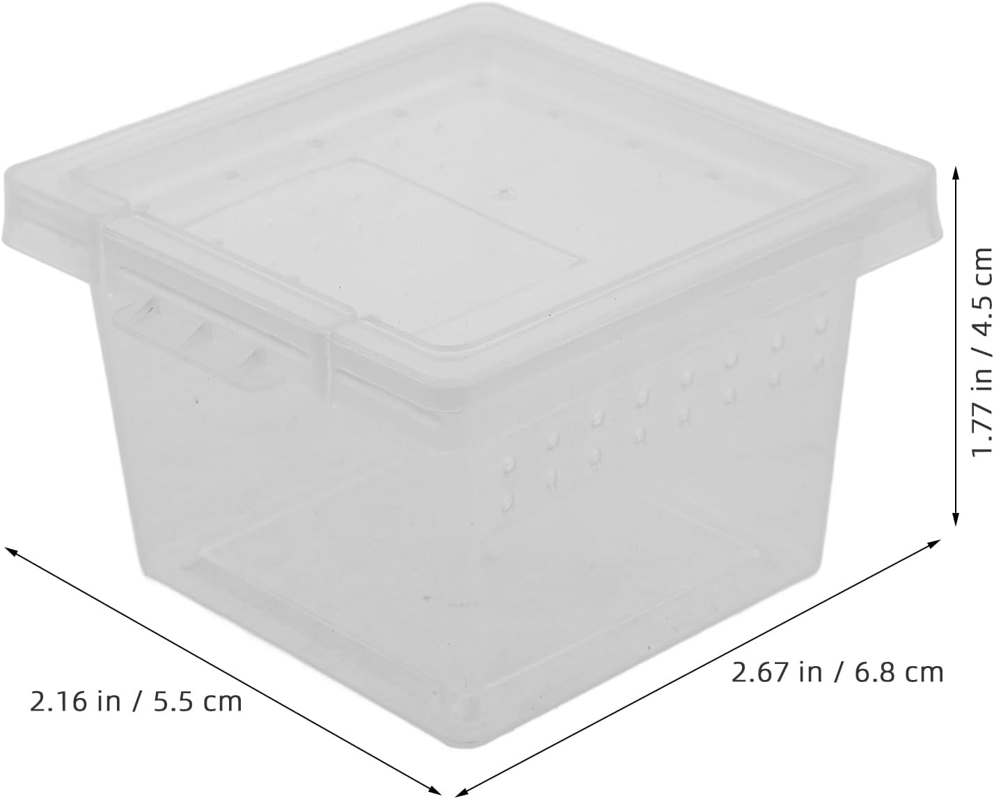 balacoo Reptile Feeding Box: 100Pcs Reptile Breeding Box Plastic Transparent Feeding Enclosure Case Hatching Container with Lid for Spider Scorpion Gecko Snake Tortoise